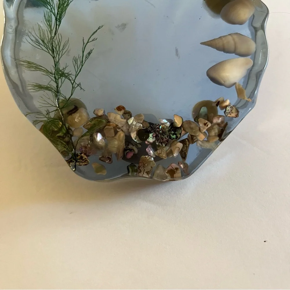 Vintage Lucite Soap Dish Scallop Shell